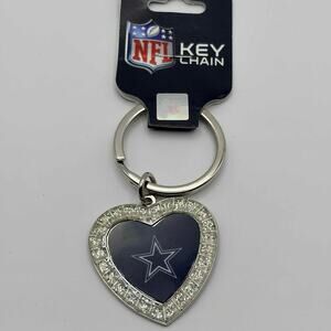Blue Dallas Cowboy Heart Keychain
